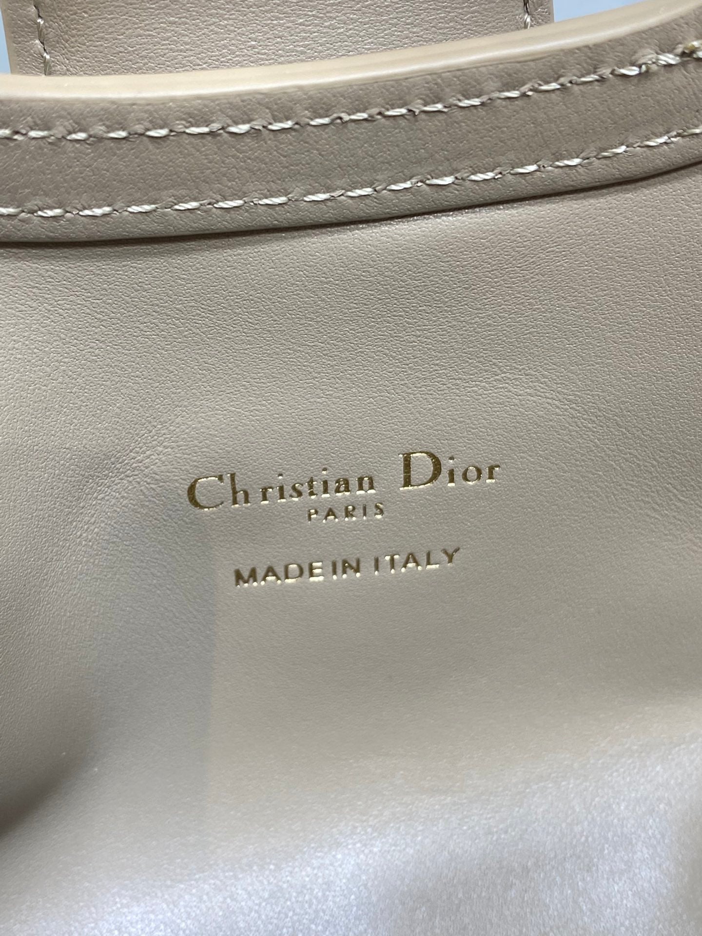 Dior Mini Jolie Top Handle Bag Biscuit Cannage Lambskin with Gold Hardware