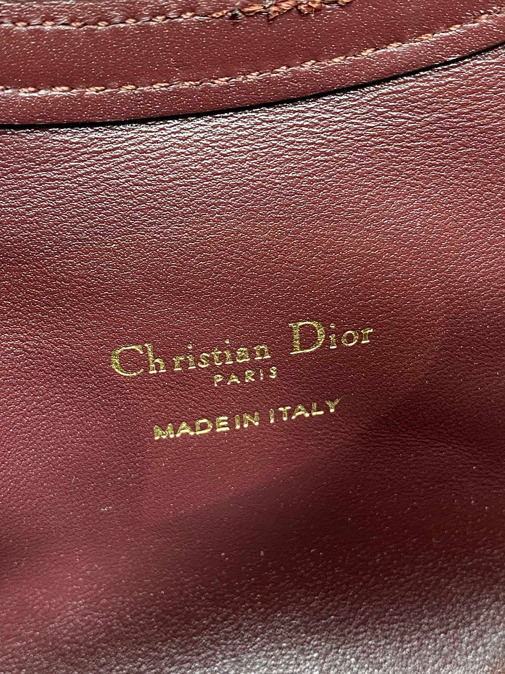 Dior Mini Jolie Top Handle Bag Burgundy Cannage Lambskin with Gold Hardware