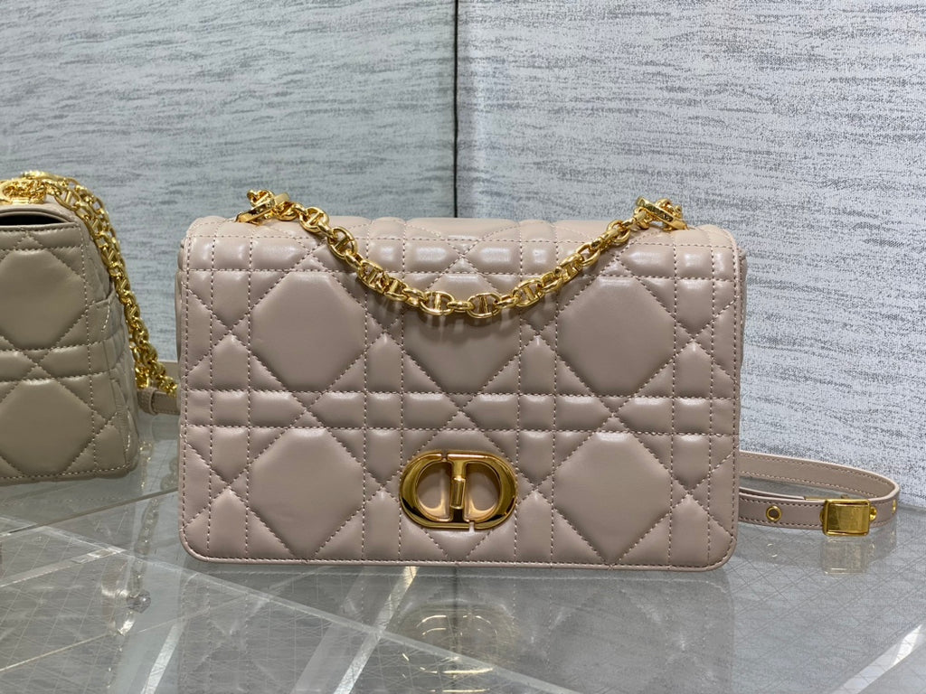 Dior Medium Dior Caro Bag Biscuit Soft Cannage Calfskin with Gold Hardware