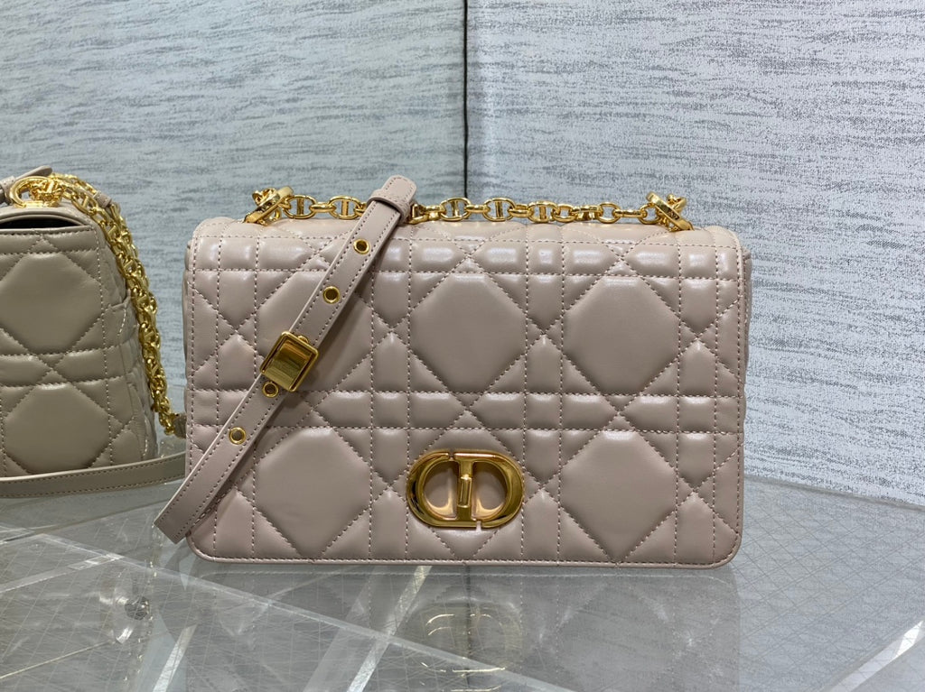 Dior Medium Dior Caro Bag Biscuit Soft Cannage Calfskin with Gold Hardware