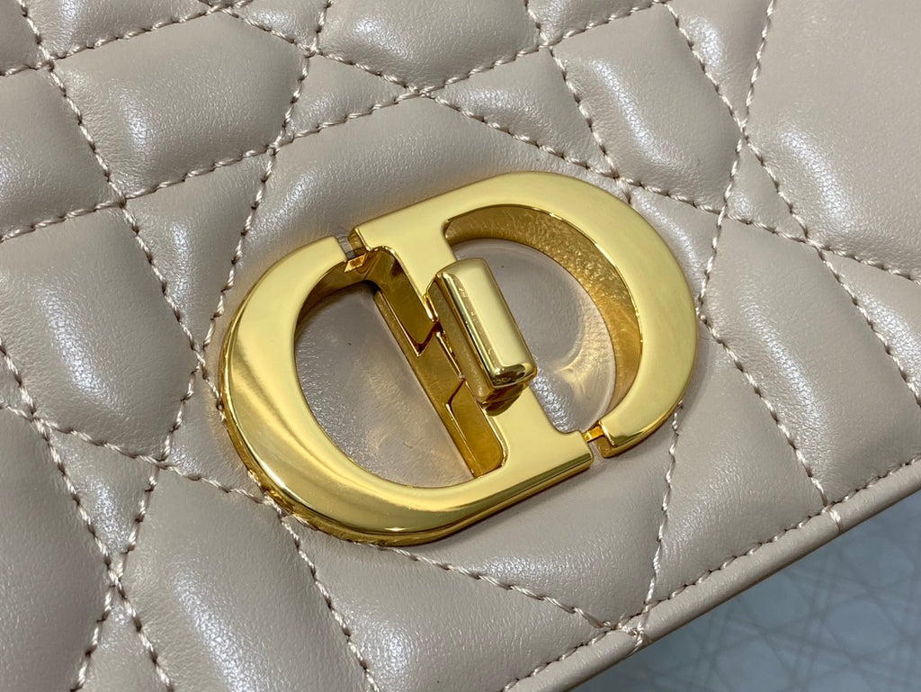 Dior Medium Dior Caro Bag Biscuit Soft Cannage Calfskin with Gold Hardware