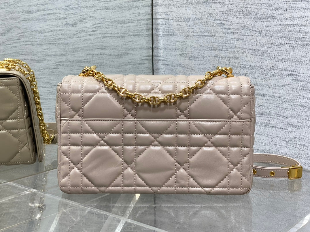 Dior Medium Dior Caro Bag Biscuit Soft Cannage Calfskin with Gold Hardware