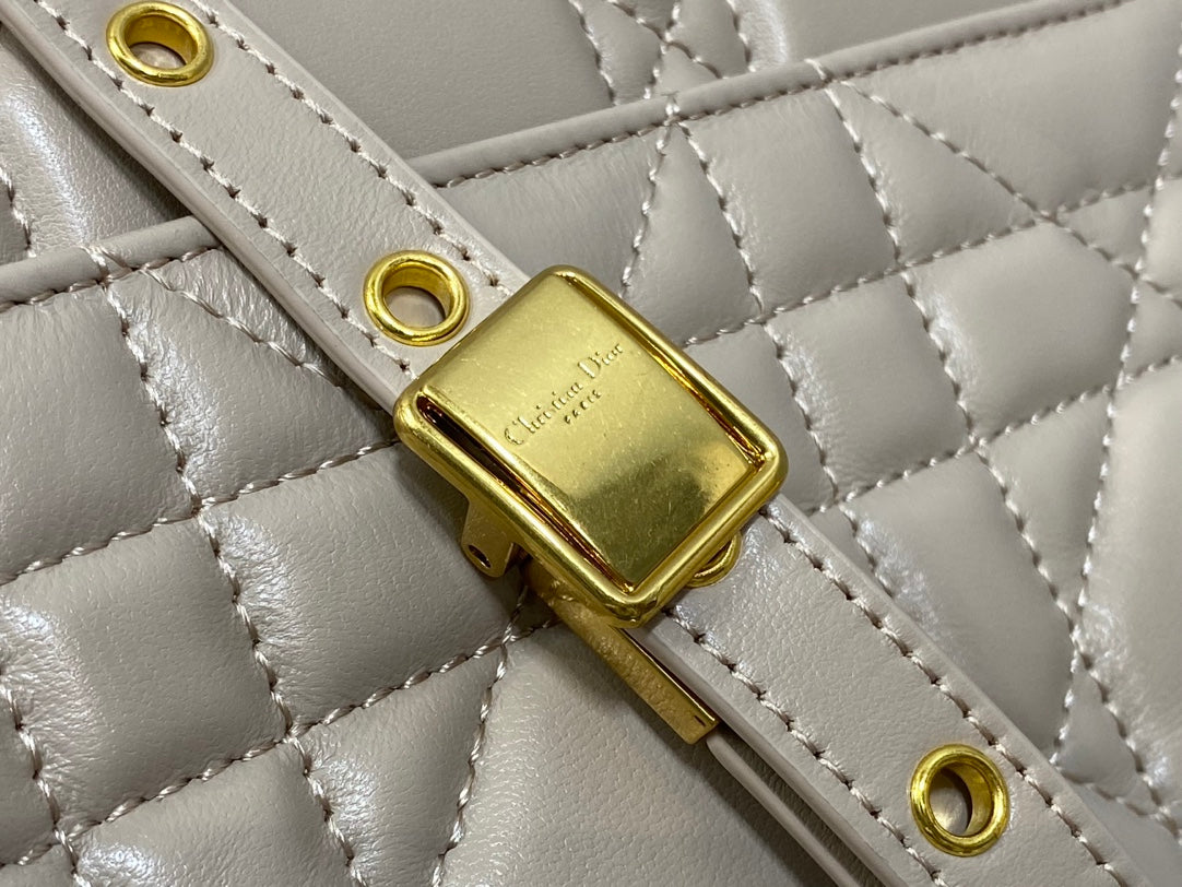 Dior Medium Dior Caro Bag Biscuit Soft Cannage Calfskin with Gold Hardware