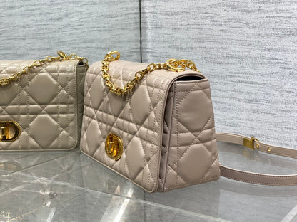 Dior Medium Dior Caro Bag Biscuit Soft Cannage Calfskin with Gold Hardware