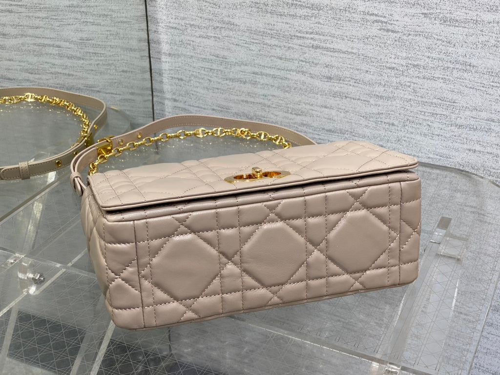 Dior Medium Dior Caro Bag Biscuit Soft Cannage Calfskin with Gold Hardware