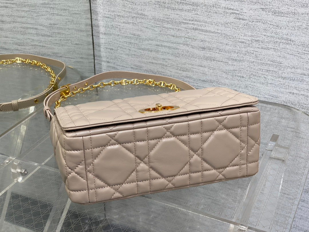 Dior Medium Dior Caro Bag Biscuit Soft Cannage Calfskin with Gold Hardware