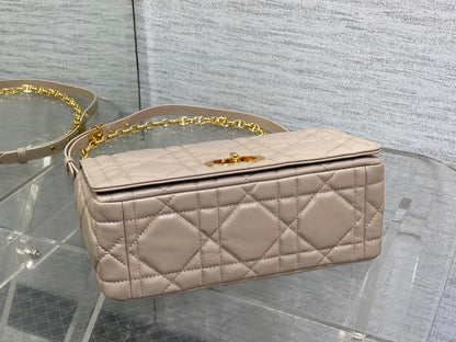 Dior Medium Dior Caro Bag Biscuit Soft Cannage Calfskin with Gold Hardware