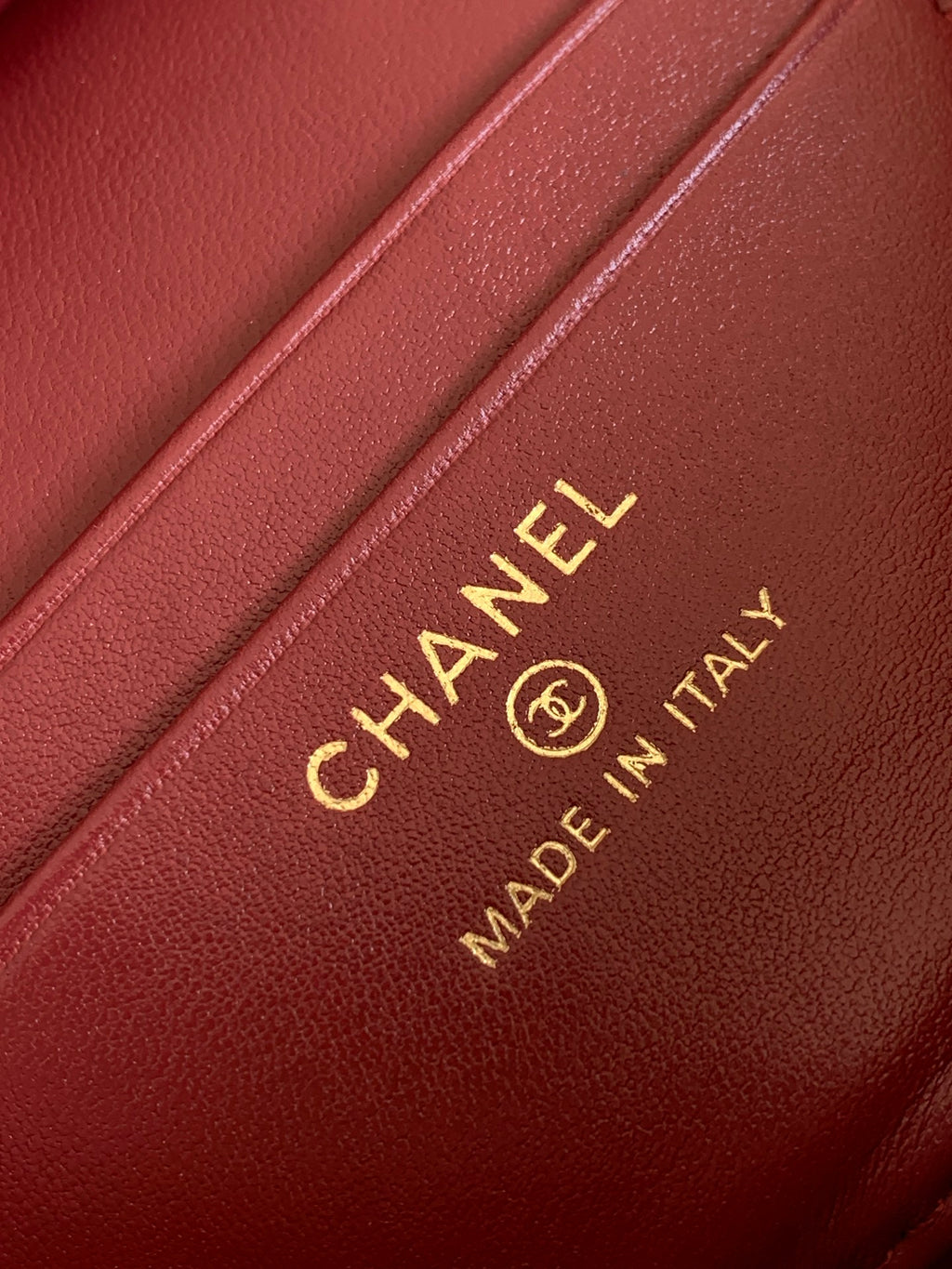 Chanel 26X Holiday Limited Gold Crackled Leather Vanity Box Bag Crossbody AP5049