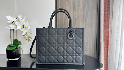 Dior Large Capacity Medium Shopping Tote Cannage Quilted Leather Shoulder Bag