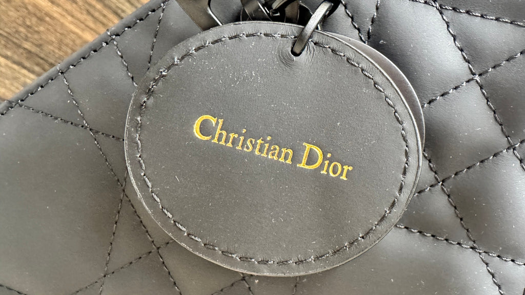 Dior Large Capacity Medium Shopping Tote Cannage Quilted Leather Shoulder Bag
