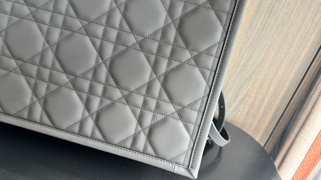 Dior Large Capacity Medium Shopping Tote Cannage Quilted Leather Shoulder Bag