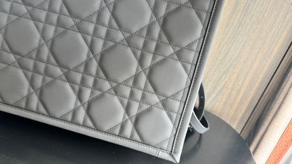 Dior Large Capacity Medium Shopping Tote Cannage Quilted Leather Shoulder Bag