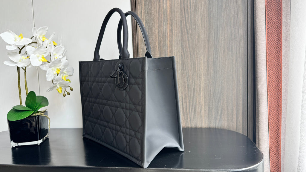 Dior Large Capacity Medium Shopping Tote Cannage Quilted Leather Shoulder Bag