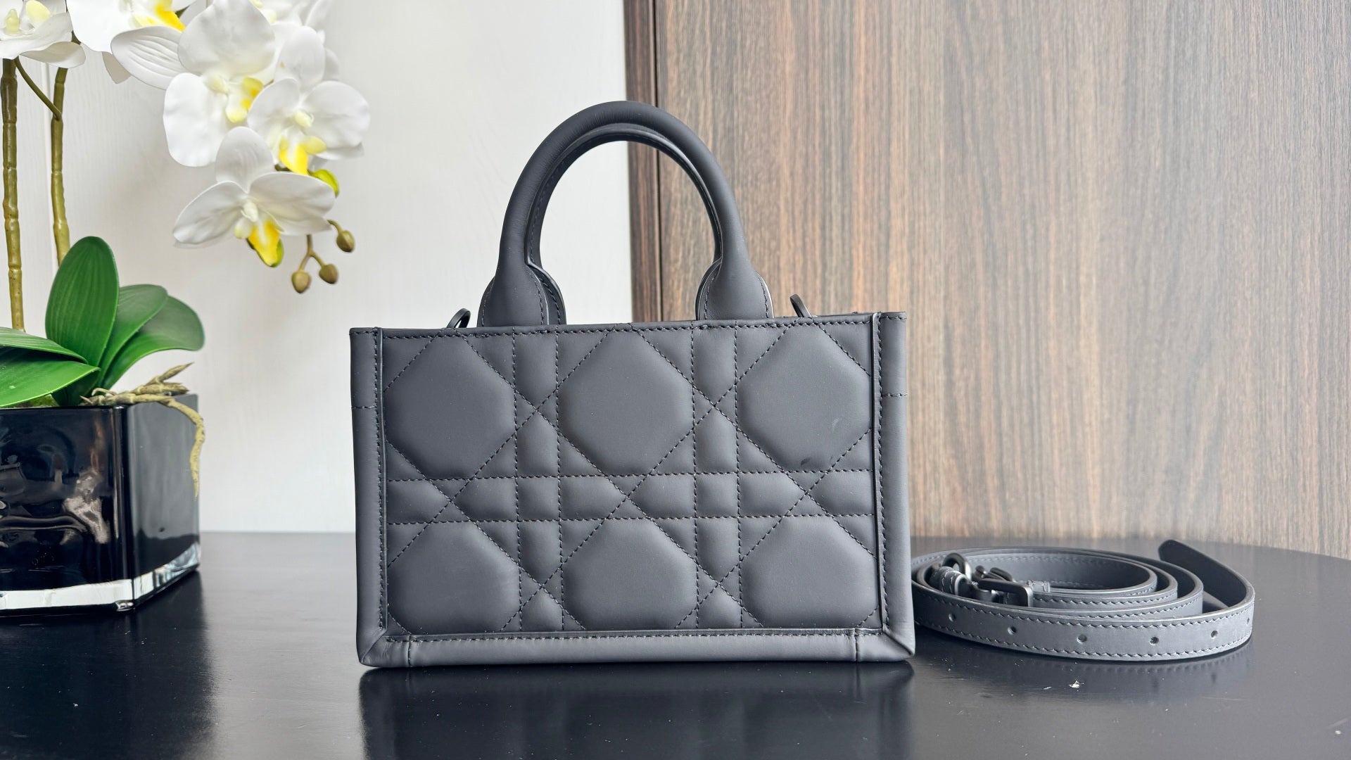Dior Toujours Mini Shopping Tote Macro Cannage Leather Crossbody Bag 7001
