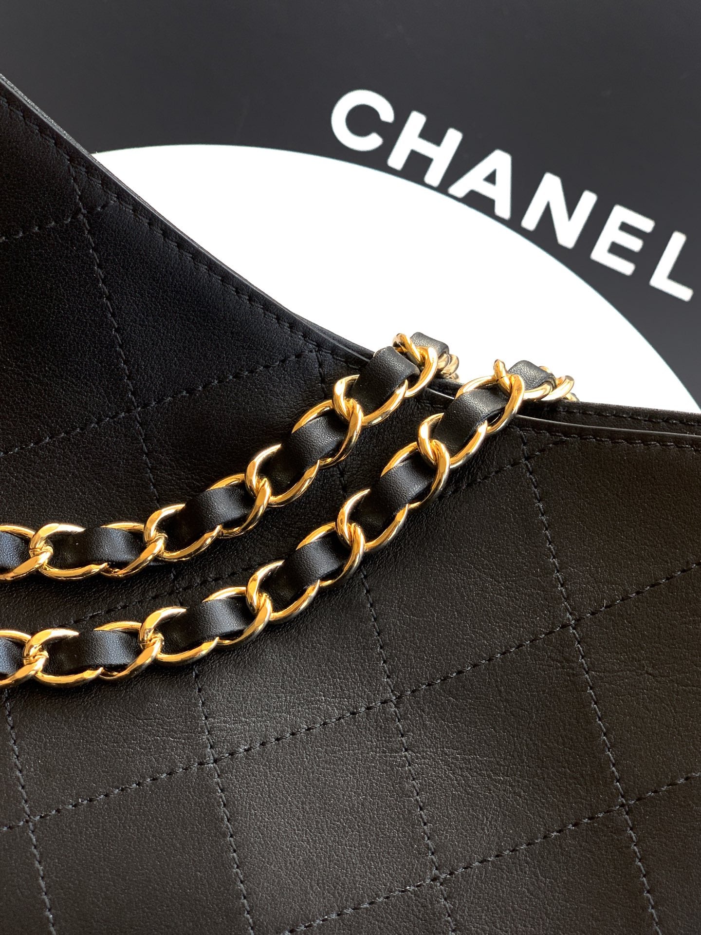 Chanel 26SS Medium Hobo Shoulder Bag Black Soft Leather with Double CC Buckles