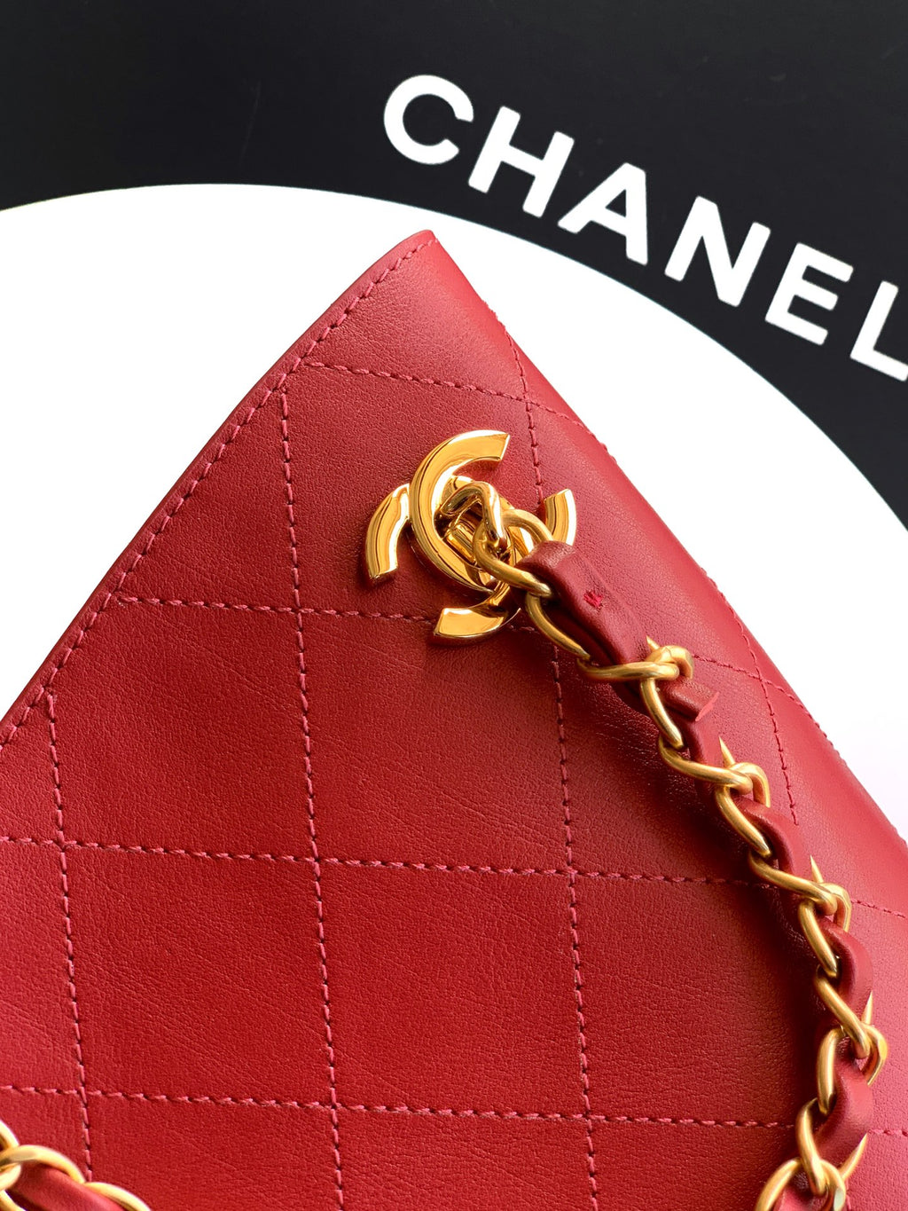 Chanel Large Hobo Bag Burgundy Calfskin with Gold-Tone Hardware