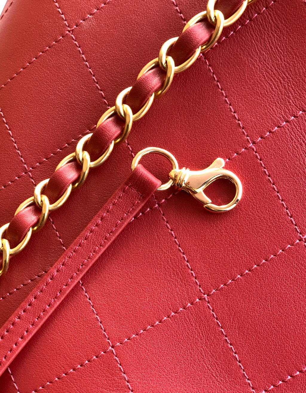 Chanel Large Hobo Bag Burgundy Calfskin with Gold-Tone Hardware