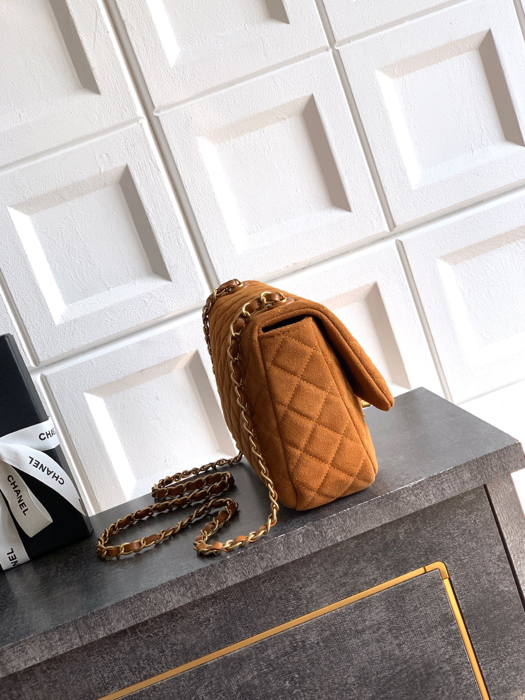 Chanel 26C Classic Flap Bag Dark Brown Suede with Matte Gold Hardware (Medium 24cm)Chanel 26C Classic Flap Bag Dark Brown Suede with Matte Gold Hardware (Medium 24cm)