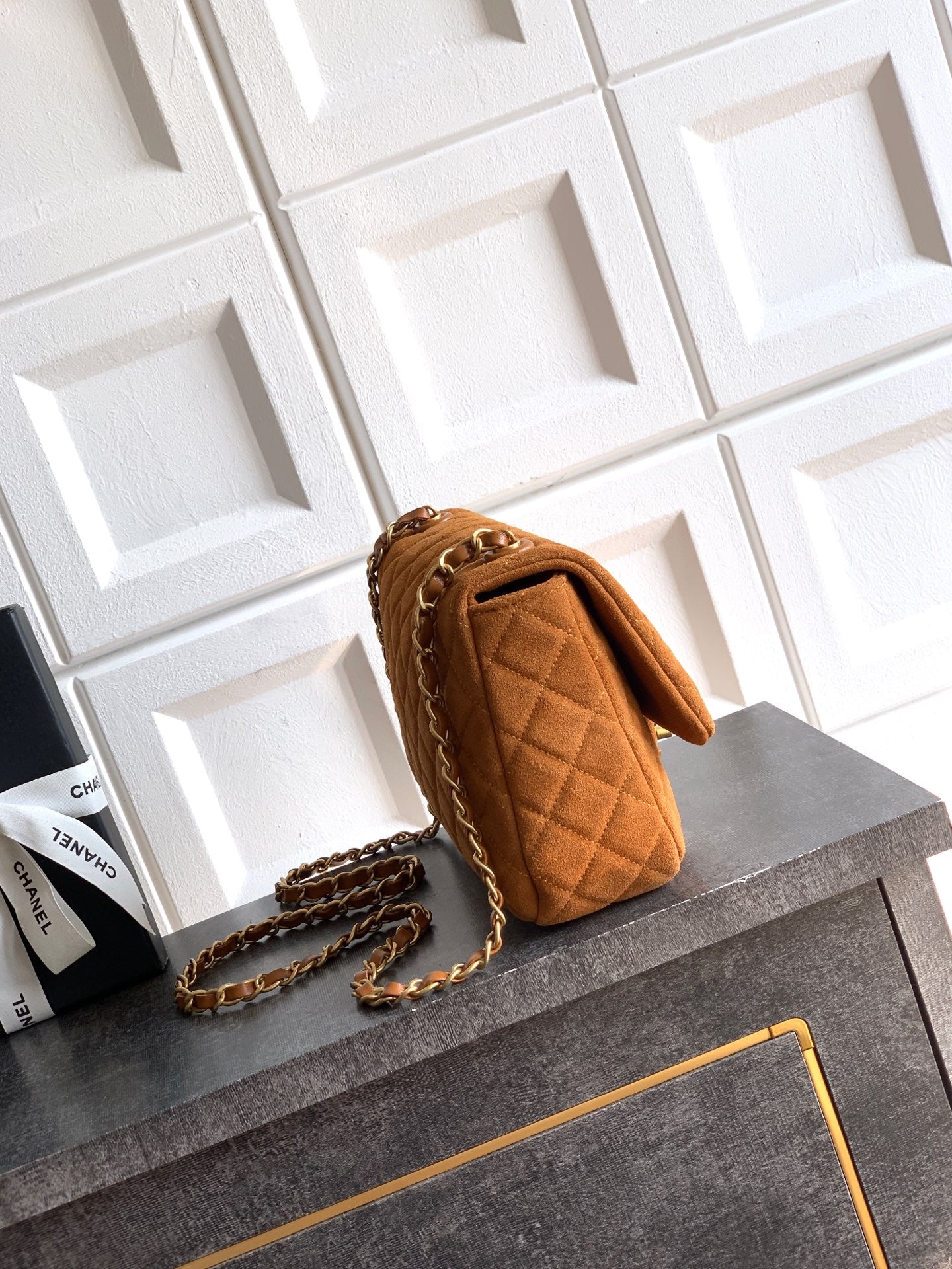 Chanel 26C Classic Flap Bag Dark Brown Suede with Matte Gold Hardware (Medium 24cm)Chanel 26C Classic Flap Bag Dark Brown Suede with Matte Gold Hardware (Medium 24cm)