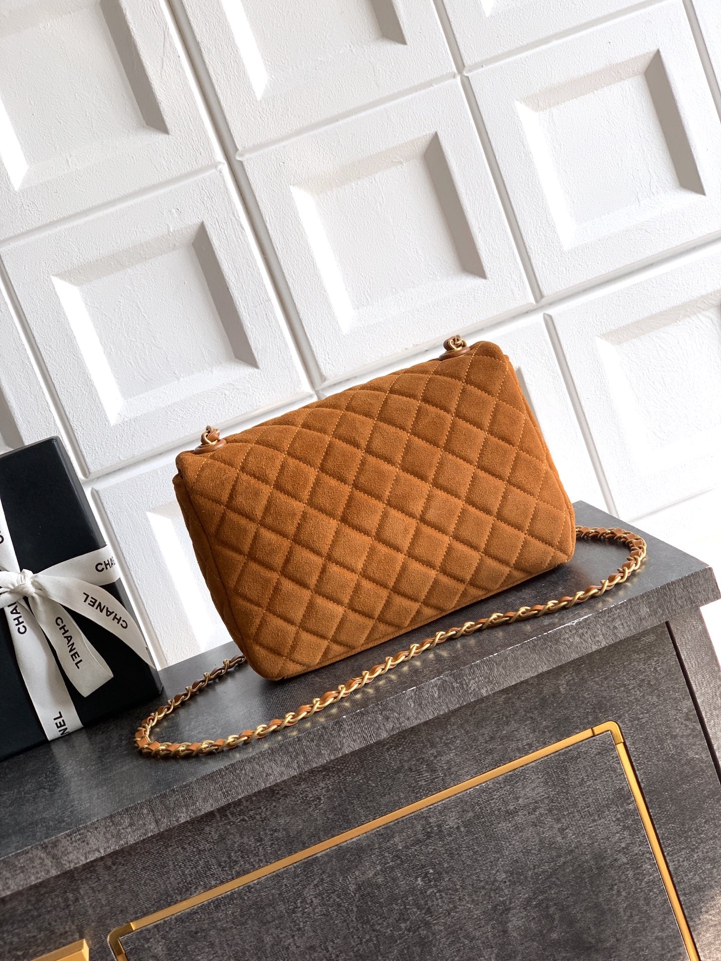 Chanel 26C Classic Flap Bag Dark Brown Suede with Matte Gold Hardware (Medium 24cm)Chanel 26C Classic Flap Bag Dark Brown Suede with Matte Gold Hardware (Medium 24cm)