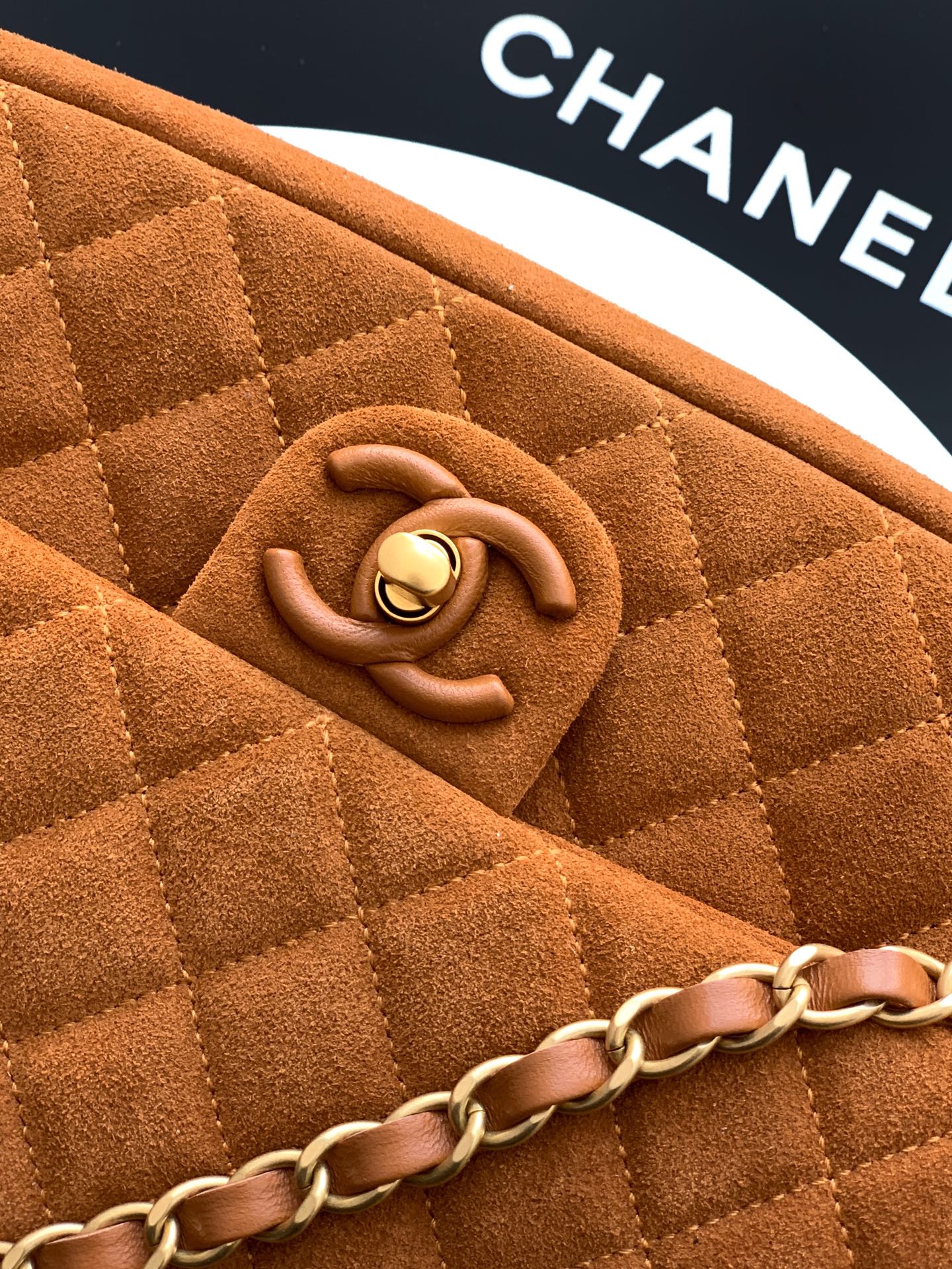 Chanel 26C Classic Flap Bag Dark Brown Suede with Matte Gold Hardware (Medium 24cm)Chanel 26C Classic Flap Bag Dark Brown Suede with Matte Gold Hardware (Medium 24cm)