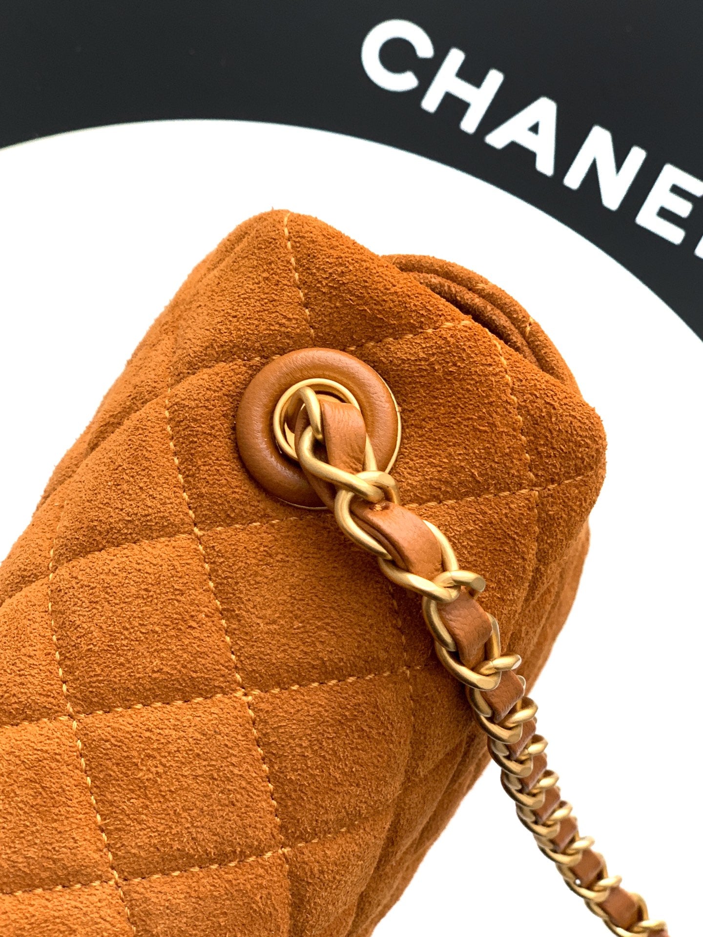 Chanel 26C Classic Flap Bag Dark Brown Suede with Matte Gold Hardware (Small 20cm)