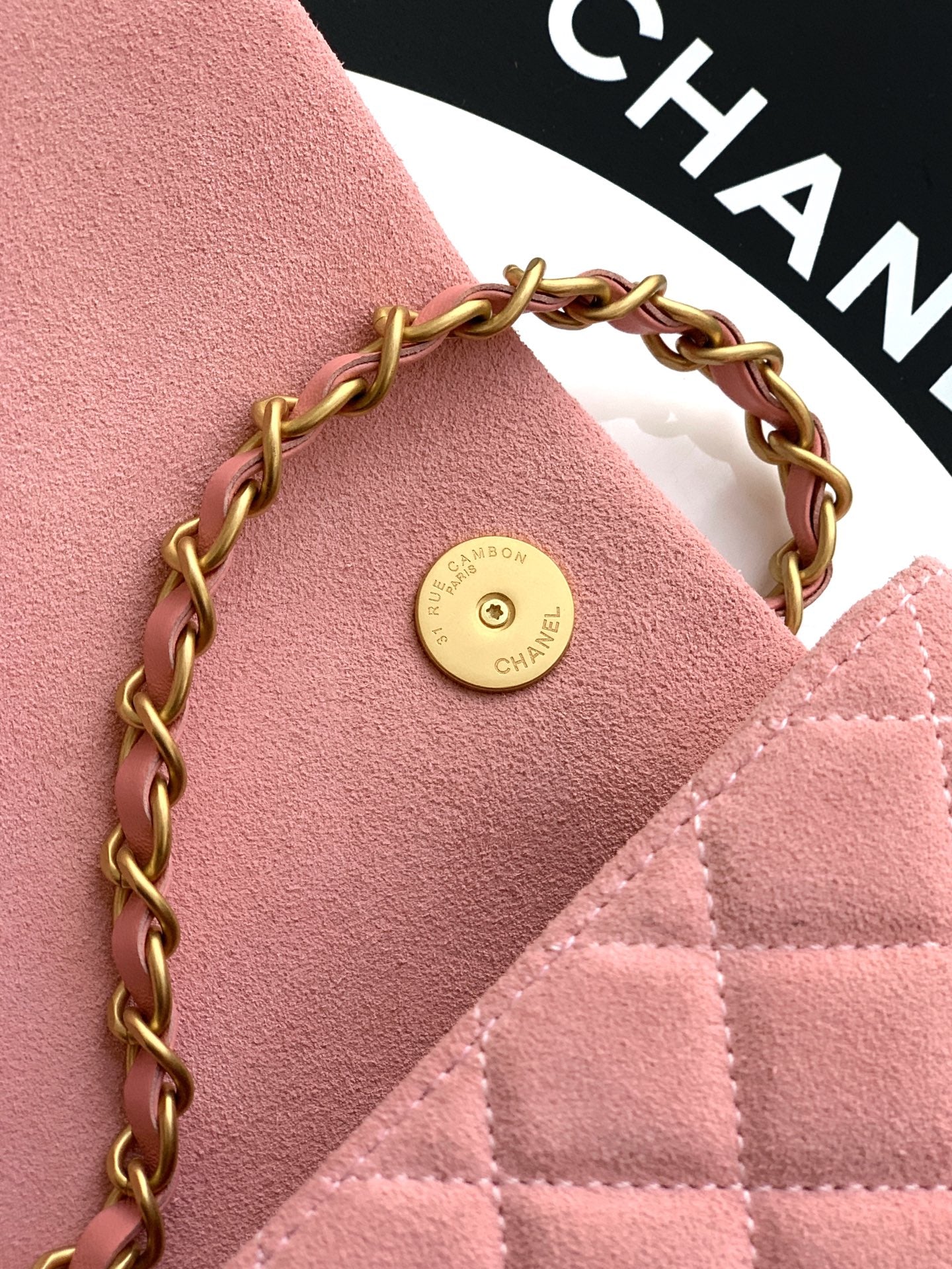 Chanel 26C Classic Flap Bag Pink Suede with Matte Gold Hardware (Small 20cm)
