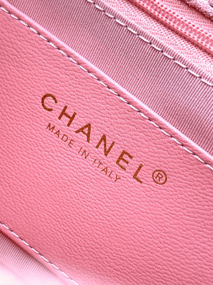 Chanel 26C Classic Flap Bag Pink Suede with Matte Gold Hardware (Small 20cm)