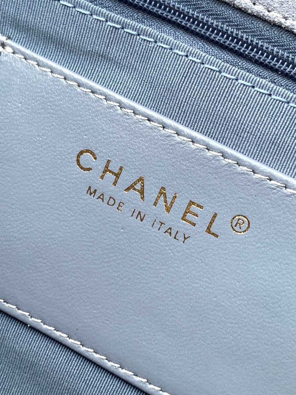 Chanel 26C Classic Flap Bag Haze Blue Suede with Matte Gold Hardware (Large 26cm)