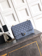 Chanel 26C Classic Flap Bag Haze Blue Suede with Matte Gold Hardware (Medium 24cm)