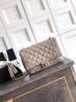 Chanel 26C Classic Flap Bag Gray Suede with Matte Gold Hardware (Large 26cm)