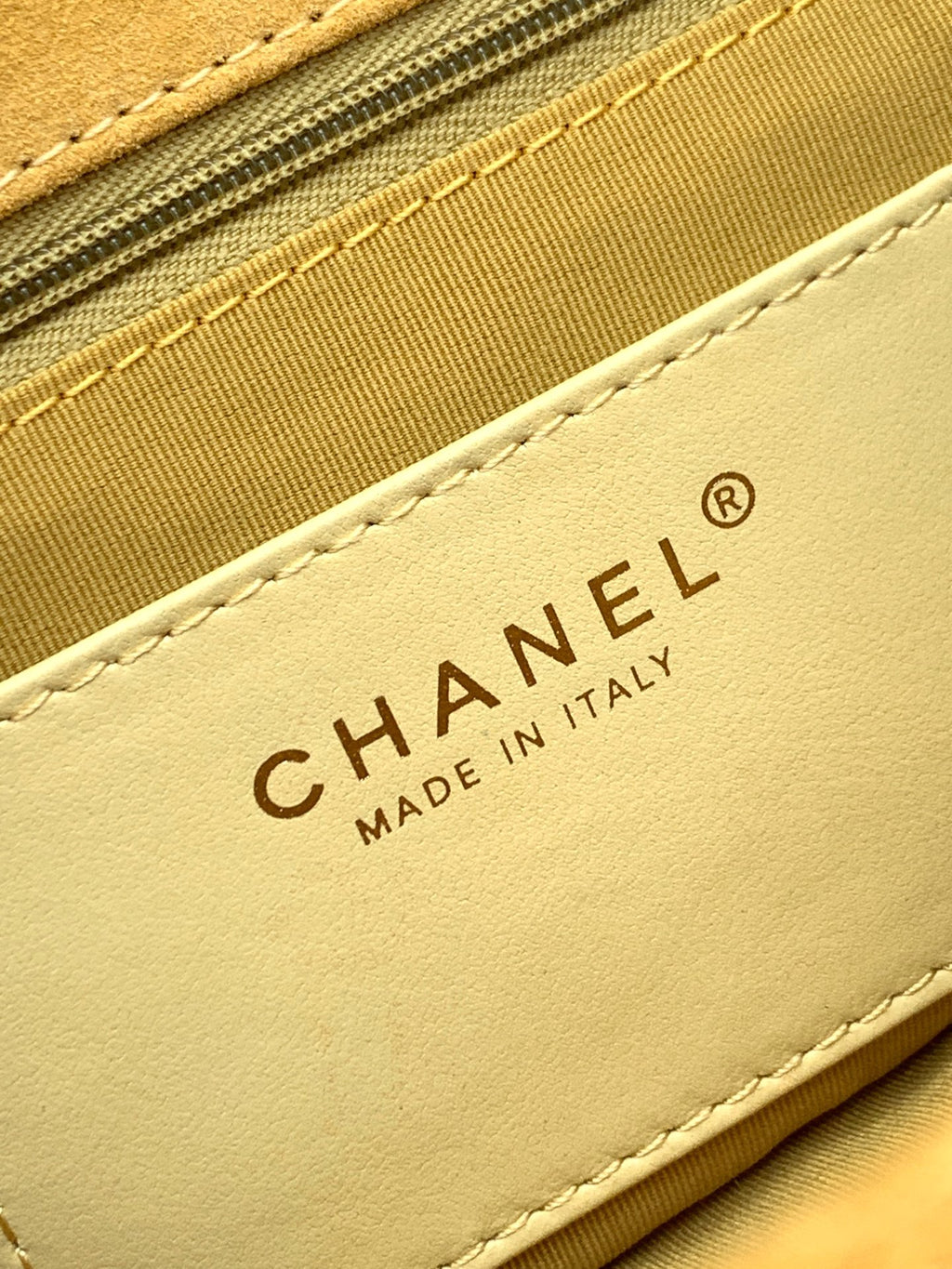 Chanel 26C Classic Flap Bag Pastel Yellow Suede with Matte Gold Hardware (Small 20cm)