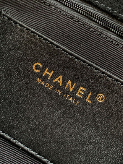 Chanel 26C Classic Flap Bag Black Suede with Matte Gold Hardware (Medium 24cm)