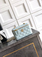 Chanel 26C Cruise Vanity Case with Chain - Quilted Baby Blue Leather Bag (9.5 x 17 x 8 cm)