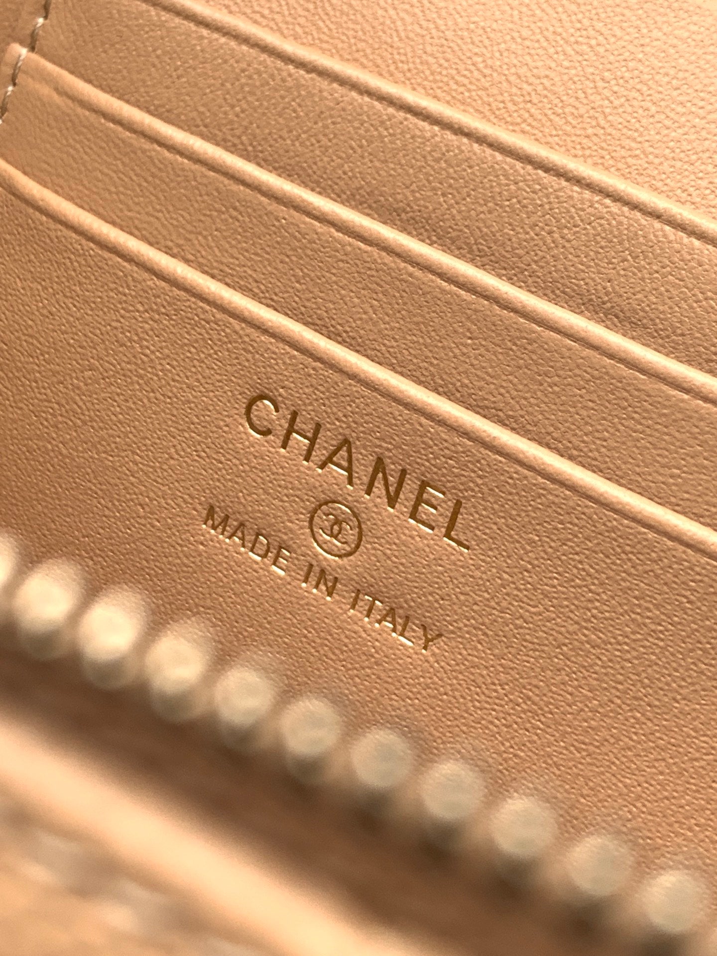 Chanel 26C Cruise Vanity Case with Chain - Quilted Khaki Leather Bag (9.5 x 17 x 8 cm)