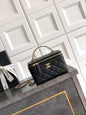 Chanel 26C Cruise Vanity Case with Pearl Top Handle & Diamond-Inlaid Logo (9.5 x 17 x 8 cm)