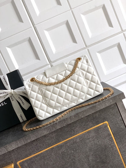 Chanel Limited Edition Moscow Emblem Flap Bag - White & Red with Vintage Russian Pins (25.5 cm)