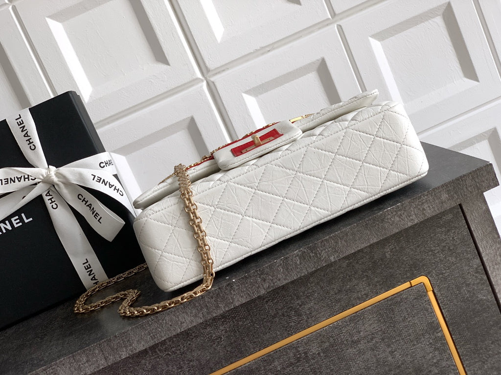 Chanel Limited Edition Moscow Emblem Flap Bag - White & Red with Vintage Russian Pins (25.5 cm)