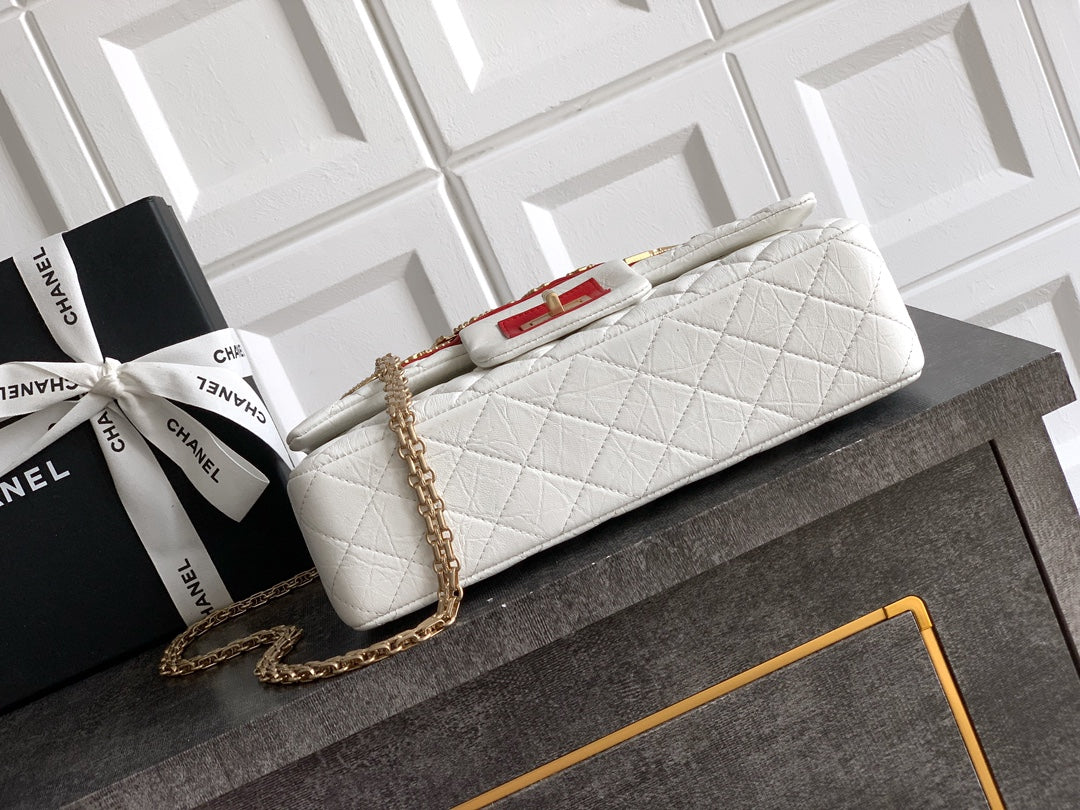 Chanel Limited Edition Moscow Emblem Flap Bag - White & Red with Vintage Russian Pins (25.5 cm)