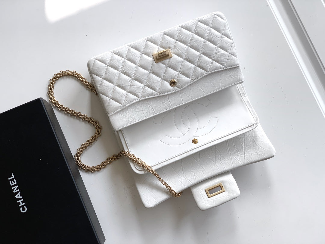 Chanel Limited Edition Moscow Emblem Flap Bag - White & Red with Vintage Russian Pins (25.5 cm)