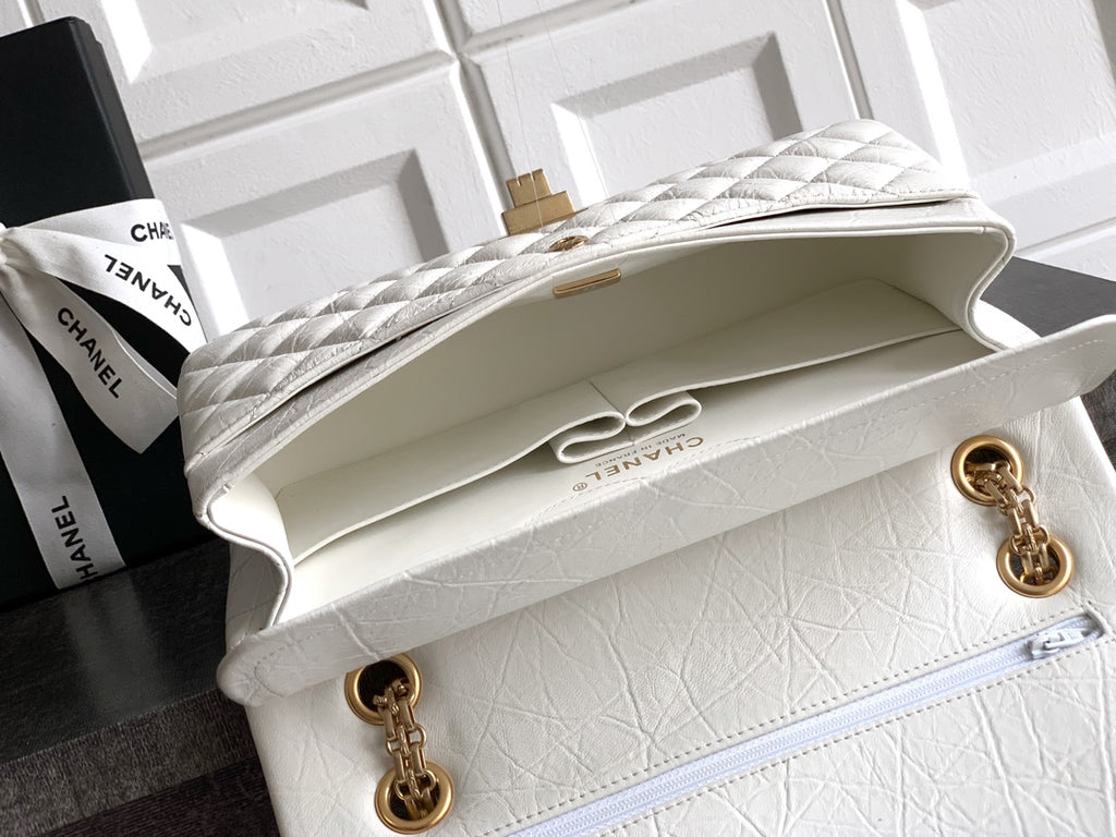 Chanel Limited Edition Moscow Emblem Flap Bag - White & Red with Vintage Russian Pins (25.5 cm)
