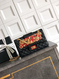 Chanel Limited Edition Moscow Emblem Flap Bag - Black & Red with Vintage Russian Pins (25.5 cm)