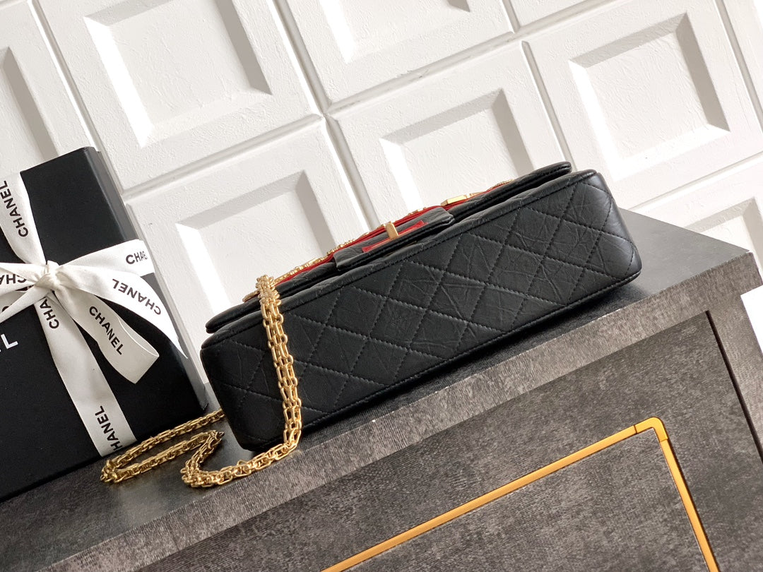Chanel Limited Edition Moscow Emblem Flap Bag - Black & Red with Vintage Russian Pins (25.5 cm)