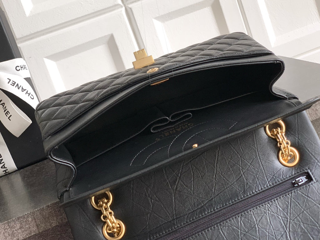 Chanel Limited Edition Moscow Emblem Flap Bag - Black & Red with Vintage Russian Pins (25.5 cm)