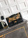 Chanel Limited Edition Moscow Emblem Flap Bag - Black with Vintage Russian Pins (25.5 cm)