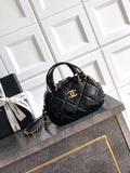 Chanel 25N Patent Leather Shell Bag - Classic Quilted Design with Dual Handles & Chain Strap (18 x 13 x 7 cm)