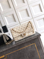 Chanel 25K Cruise Collection Classic Flap Bag - White Tweed with Gold Trim & Sequin Embellishments (Available in 20cm, 23cm, 25cm)
