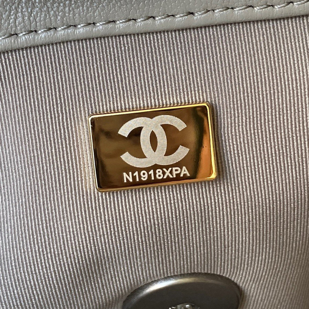 Chanel 19 Flap Bag — Light Grey Goat Skin
