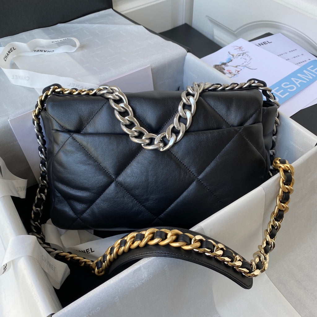 Chanel 19 Large Flap Bag (30cm) — Classic Black