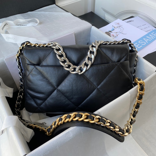 Chanel 19 Large Flap Bag (30cm) — Classic Black